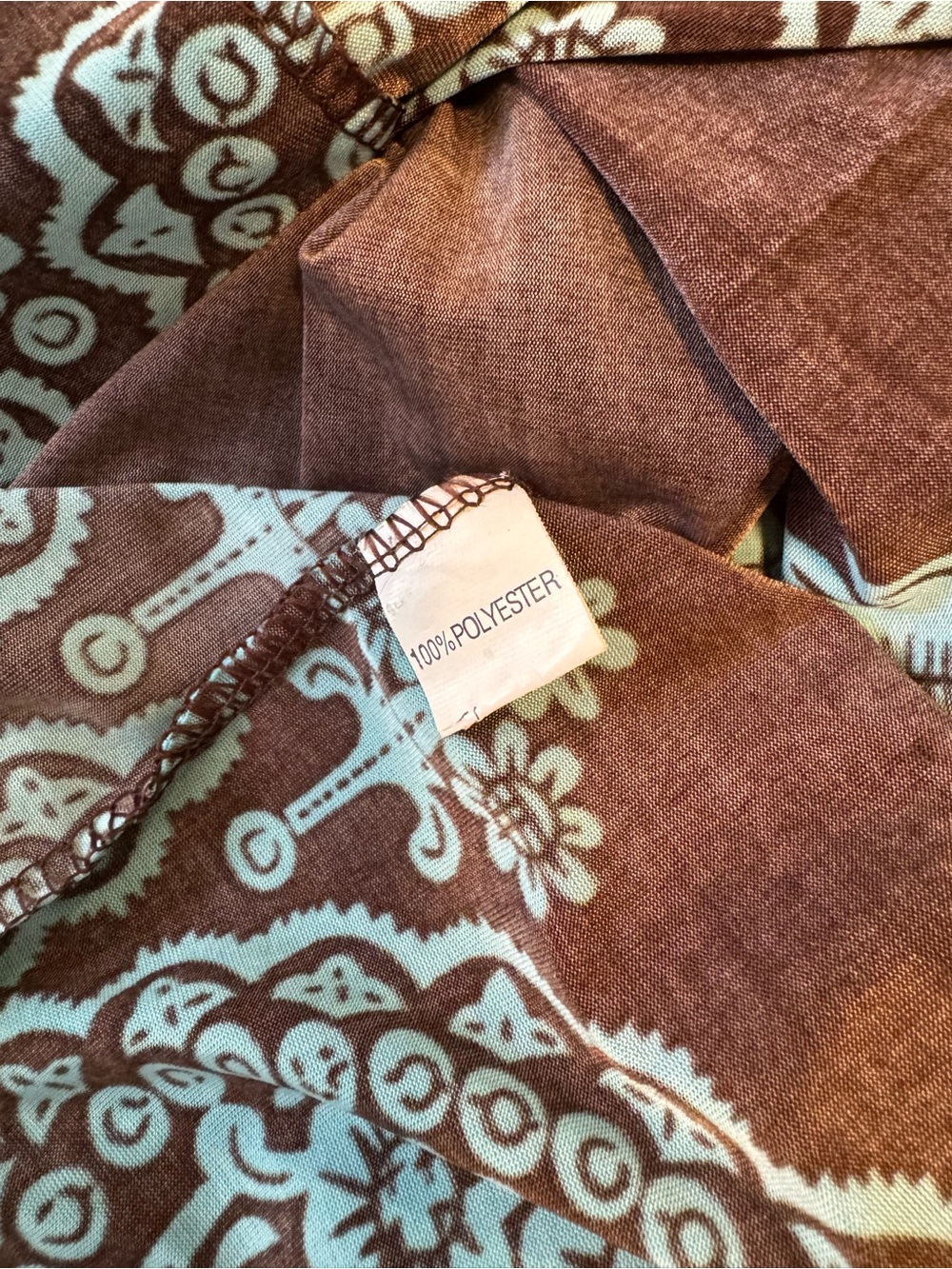Teal Paisley Print Brown Summer Dress - Picture 10 of 16